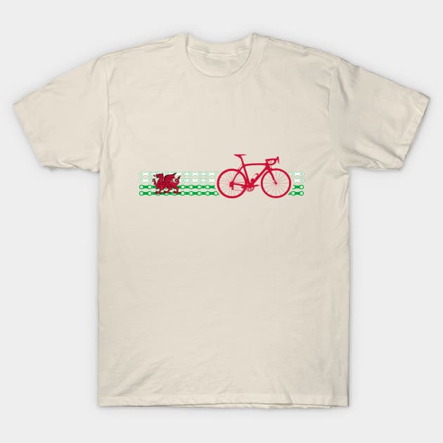 Bike Stripes Wales (Chain) T-Shirt by sher00